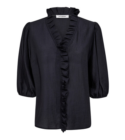 CO ´ COUTURE BLUSE, ANIKA FRILL NAVY