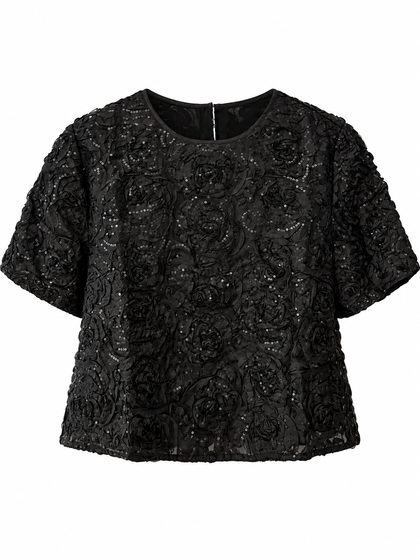 MOS MOSH BLUSE, REYA SEQUINS BACK BLACK