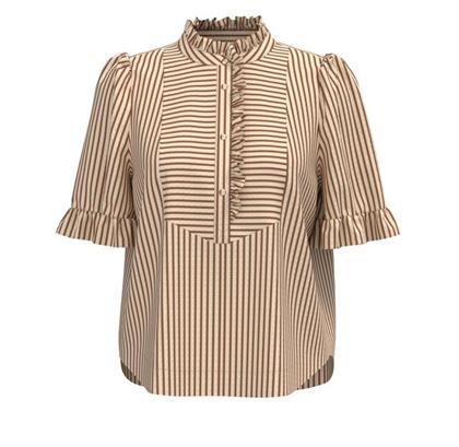 GOSSIA BLUSE, BENEDICTE BROWN STRIP