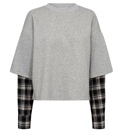 HAUTE L´ AMITIÉ SWEATSHIRT, SWEAT MIX GREY MELANGE
