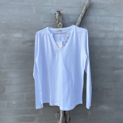CABANA LIVING L/Æ T-SHIRT, KIGALI WHITE