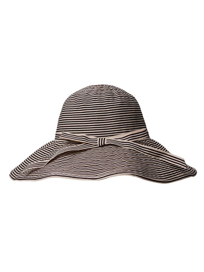 BLACK COLOUR RIBBON HAT, JANNIE BLACK STRIPE