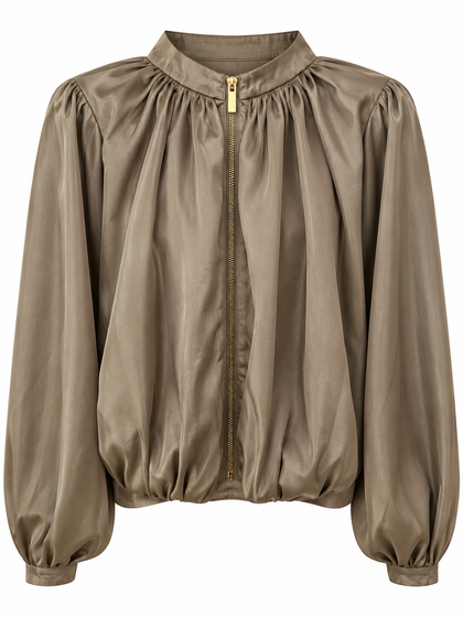 QNUZ SATIN JAKKE, 9489 TAUPE