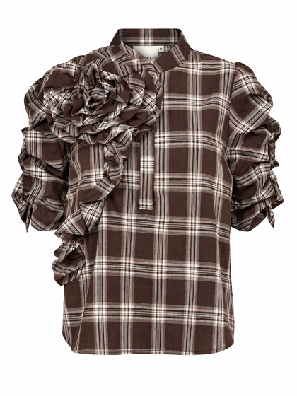 GOSSIA BLUSE, ZABINA BROWN CHECK