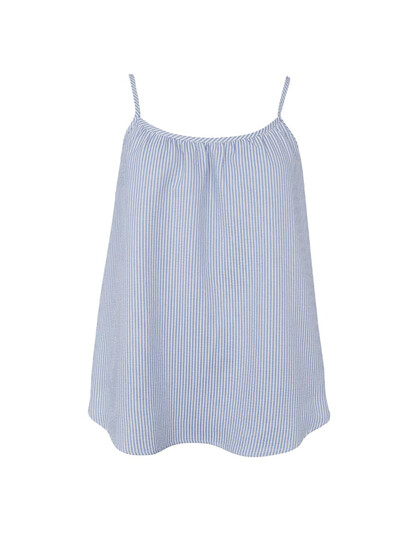 BLACK COLOUR TOP, CATHERINE STRAP LIGHT BLUE