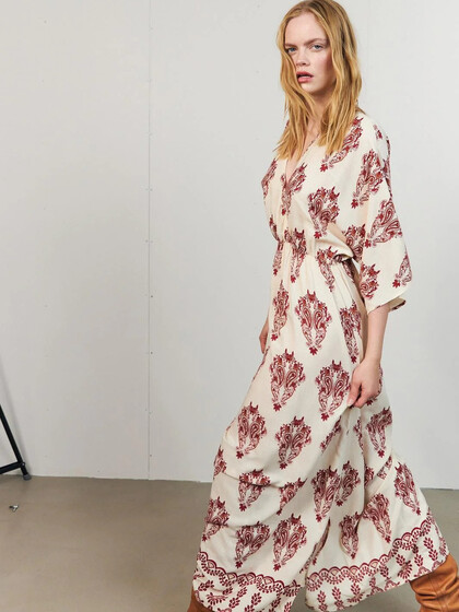 LOLLYS LAUNDRY MAXI KJOLE, SAVANNAH CREME