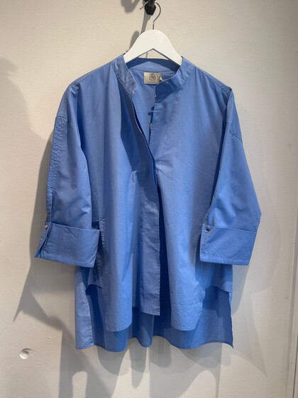 WAUW SKJORTE, LUNA BLUE WITH NAVY