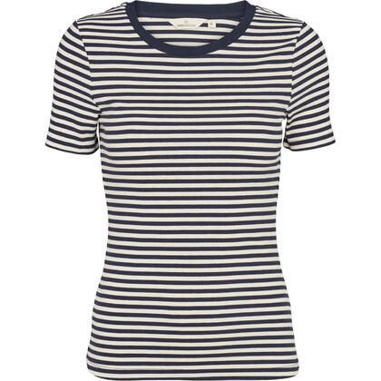 BASIC APPAREL T-SHIRT, LUDMILLA BIRCH/NAVY