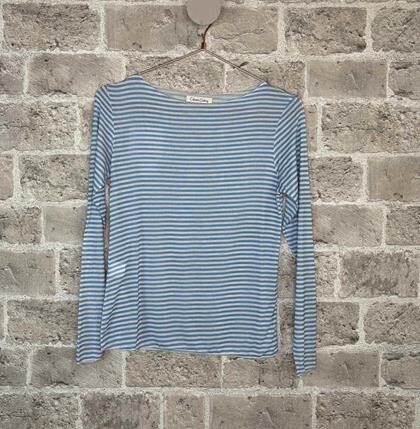 CABANA LIVING T-SHIRT, STRIPE LIGHT BLUE