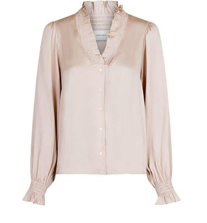 NEO NOIR BLUSE, BRIELLE SATIN CHAMPANGE