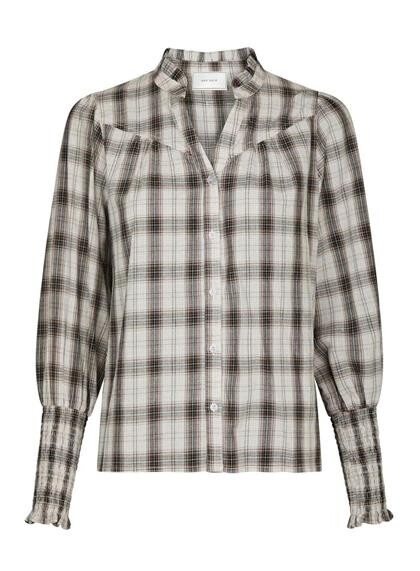 NEO NOIR SKJORTE, CAMISA CHECK OFF WHITE