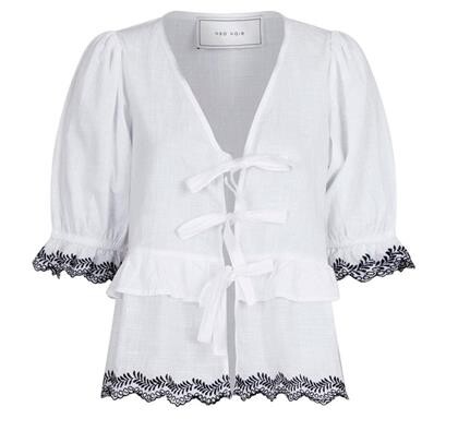 NEO NOIR BLUSE, RAYA EMBROIDERY HVID