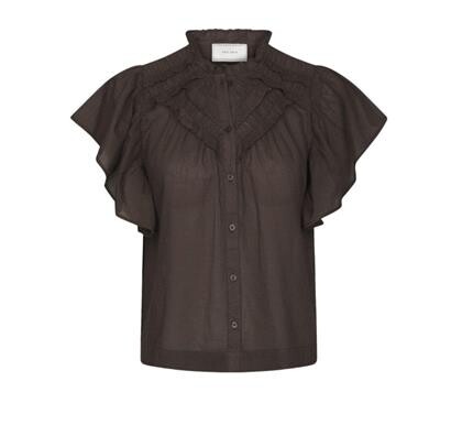 NEO NOIR TOP, VINSA S VOILE DARK BROWN