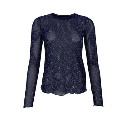 BLACK COLOUR MESH BLUSE, ANNIE NAVY