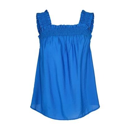 CO' COUTURE TOP, SELMA SMOCK STRAP NEW BLUE