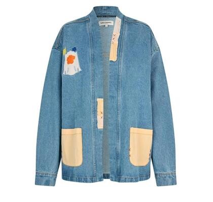 LOLLYS LAUNDRY JAKKE, MILA 100 WASHED DENIM