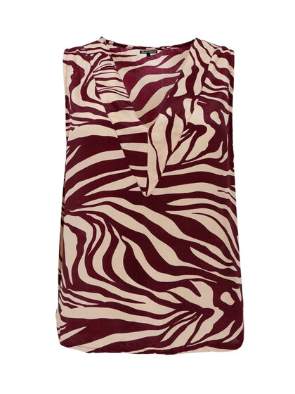 BLACK COLOUR TOP, LUNA V-NECK BERRY ZEBRA