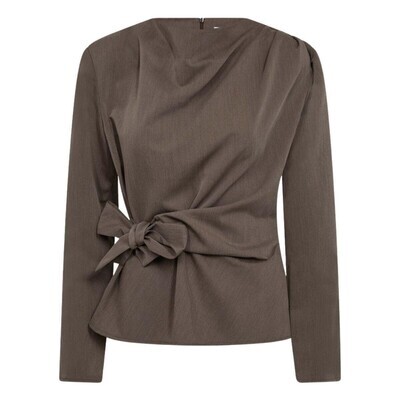 CO' COUTURE BLUSE, TENGA PLEAT WALNUT