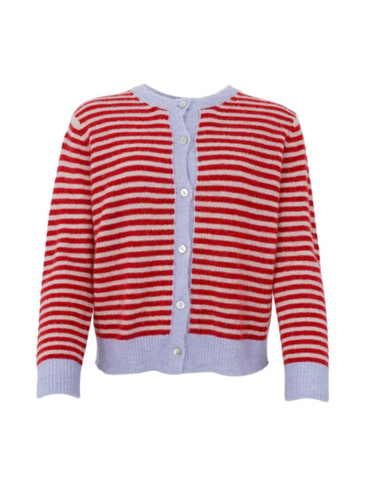 BLACK COLOUR STRIK CARDIGAN, DELL RED