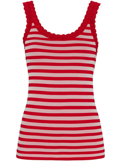 TIM & SIMONSEN RIB TOP, ISA STRIPE RIB RØD