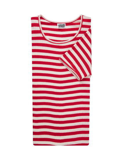 NØRGAARD PÅ STRØGET T-SHIRT, K/Æ RED/ECRU