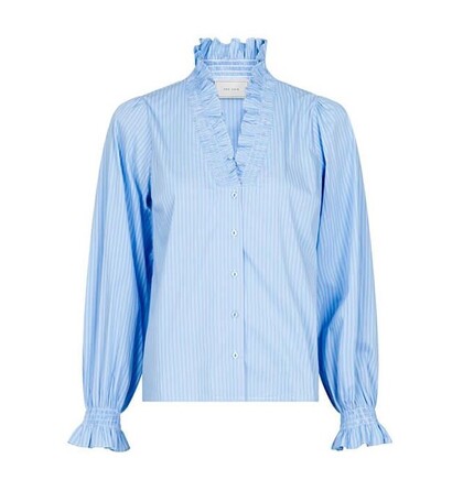 NEO NOIR SKJORTE, BRIELLE STRIPE LIGHT BLUE
