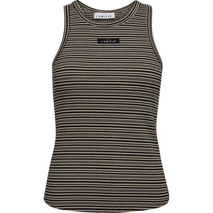 HAUTE  L ' AMITIE TANK TOP, DESSERT RIB STRIPE