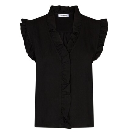 CO' COUTURE TOP, SUEDA FRILL BLACK