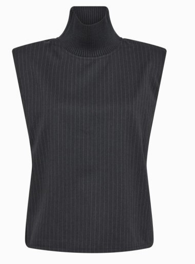 CO' COUTURE TOP, IDA PIN STRIPE DARK GREY