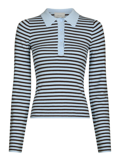 NEO NOIR POLO STRIK, FANNYA LIGHT BLUE STRIPE