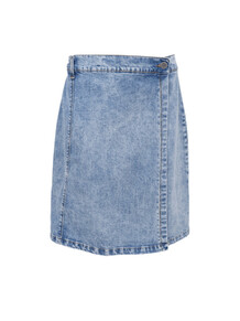 BLACK COLOUR NEDERDEL, RUSSEL SHORT WRAP LT. DENIM