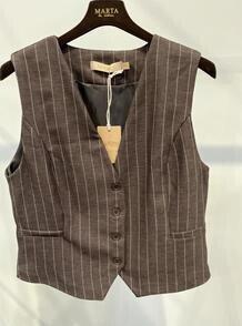 MARTA VEST, 81093-1 BROWN STRIPE