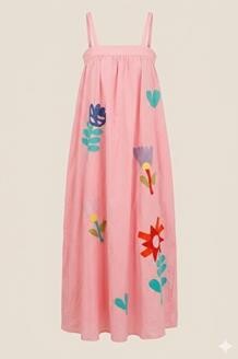QNUZ KJOLE, BOHEME EMBRODERY BUBBLEGUM