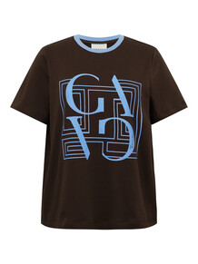 GOSSIA T-SHIRT, BAS CHOCOLATE/BLUE
