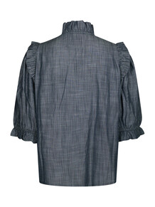 NEO NOIR SKJORTE, CHACHA CHAMBRAY STRIPE BLOUSE