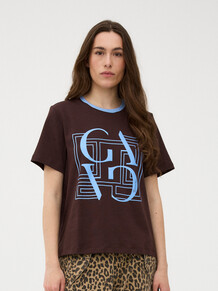GOSSIA T-SHIRT, BAS CHOCOLATE/BLUE