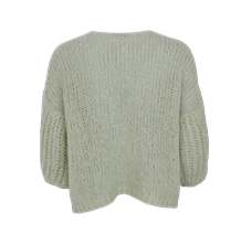 BLACK COLOUR CARDIGAN, CASEY PUFF PASTEL GREEN