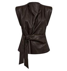 CO' COUTURE TOP, GITT PLEAT DARK BROWN
