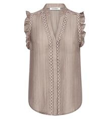 CO' COUTURE TOP, REGGIE FRILL TAUPE