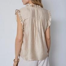 CO' COUTURE TOP, TASSY FRILL BISQUI