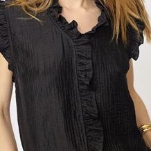 CO' COUTURE TOP, TASSY FRILL BLACK