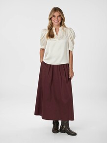 NEO NOIR NEDERDEL, YARA POPLIN BURGUNDY