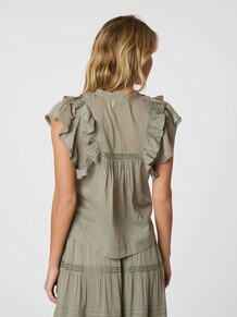 NEO NOIR TOP, JAYLA S VOILE SMOKE GREEN
