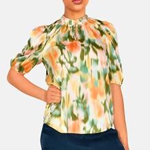 LOVE & DIVINE BLUSE, LOVE 910-5 KHAKI WATERPRINT