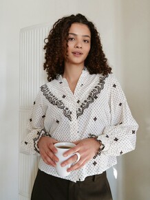 NEO NOIR BLUSE, DEGAS DOT OFF WHITE