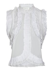 NEO NOIR TOP, CELIA RUFFLE WHITE