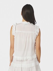 NEO NOIR TOP, CELIA RUFFLE WHITE