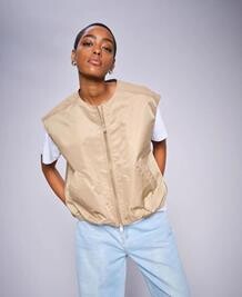 MOS MOSH VEST, KURA SOLID SESAME