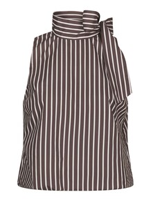 NEO NOIR TOP, VEDA STRIPE DARK BROWN