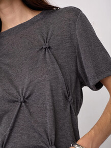 CO' COUTURE TSHIRT, TANIACC-KNOT-TEE-MIDGREY